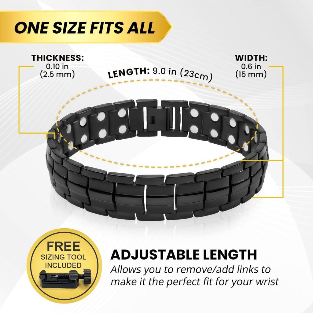 Ultra Strength Magnetic Therapy Bracelet Black Classic - thewrightstore
