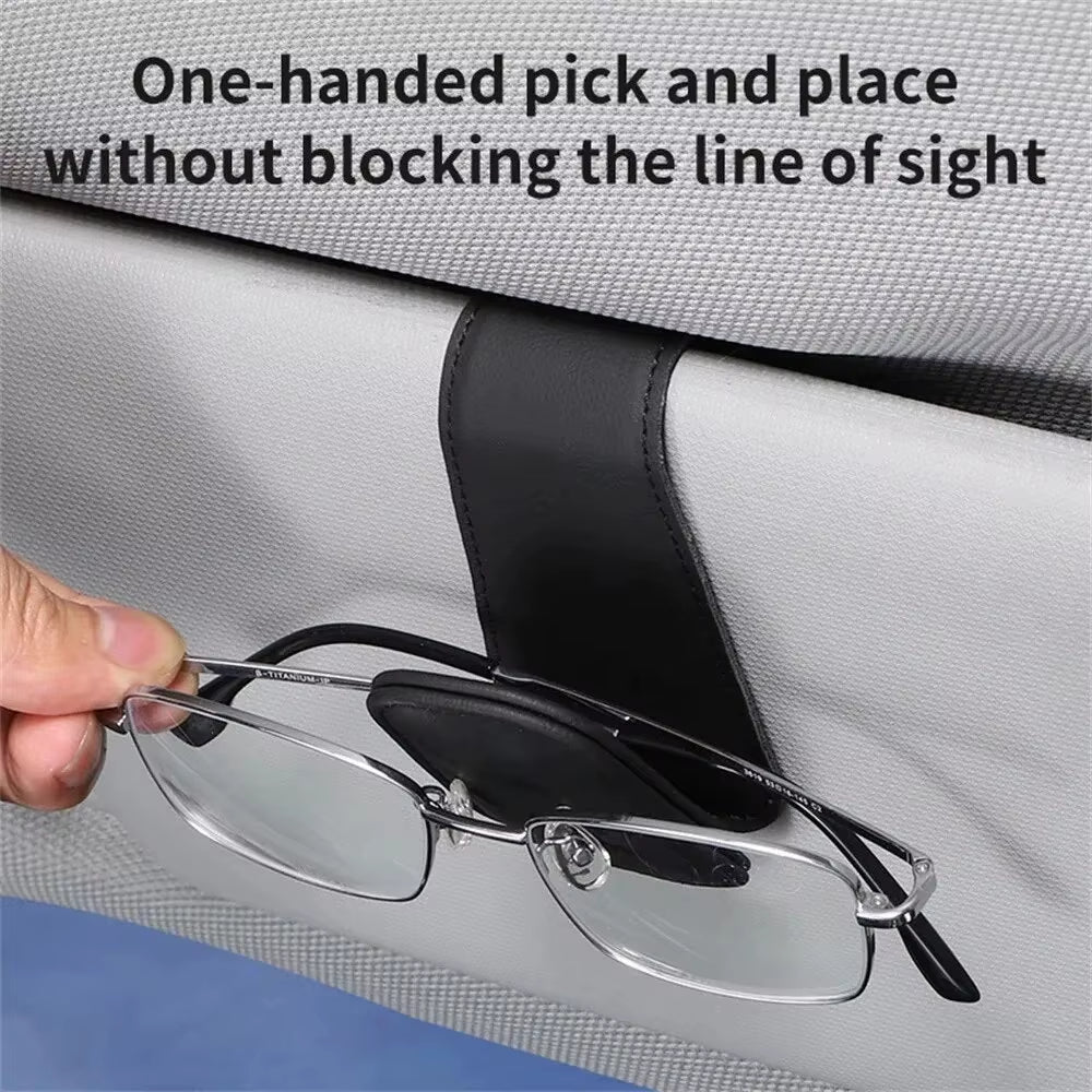 Universal Car Auto Sun Visor Eyeglass Hanger Clip Leather Glasses Holder Magnetic Multi - Function Automobile Accessories Storage - thewrightstore