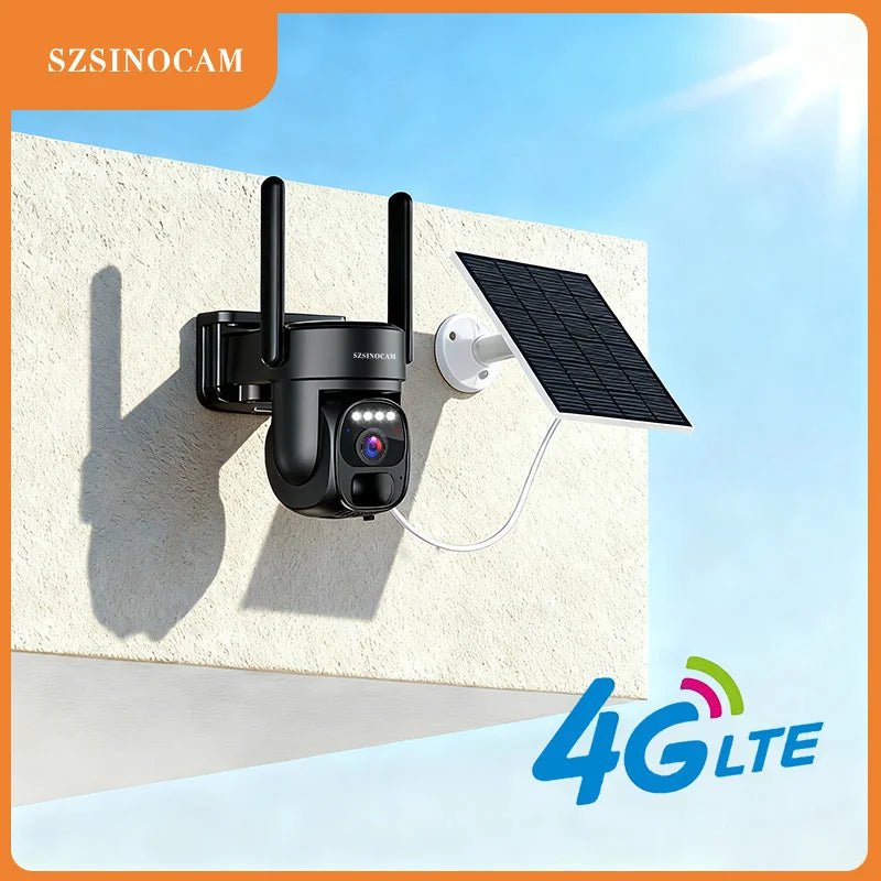 US 4G Solar-Powered Charging Camera Outdoor Surveillance Camera Black Human Detection Night Vision Security Camera - thewrightstore