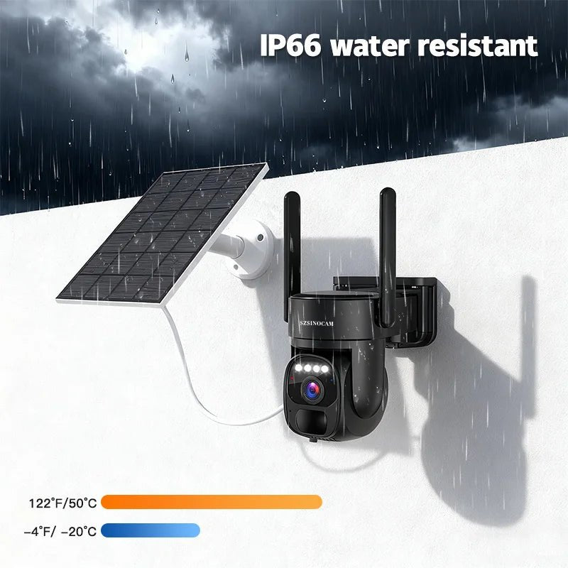 US 4G Solar-Powered Charging Camera Outdoor Surveillance Camera Black Human Detection Night Vision Security Camera - thewrightstore