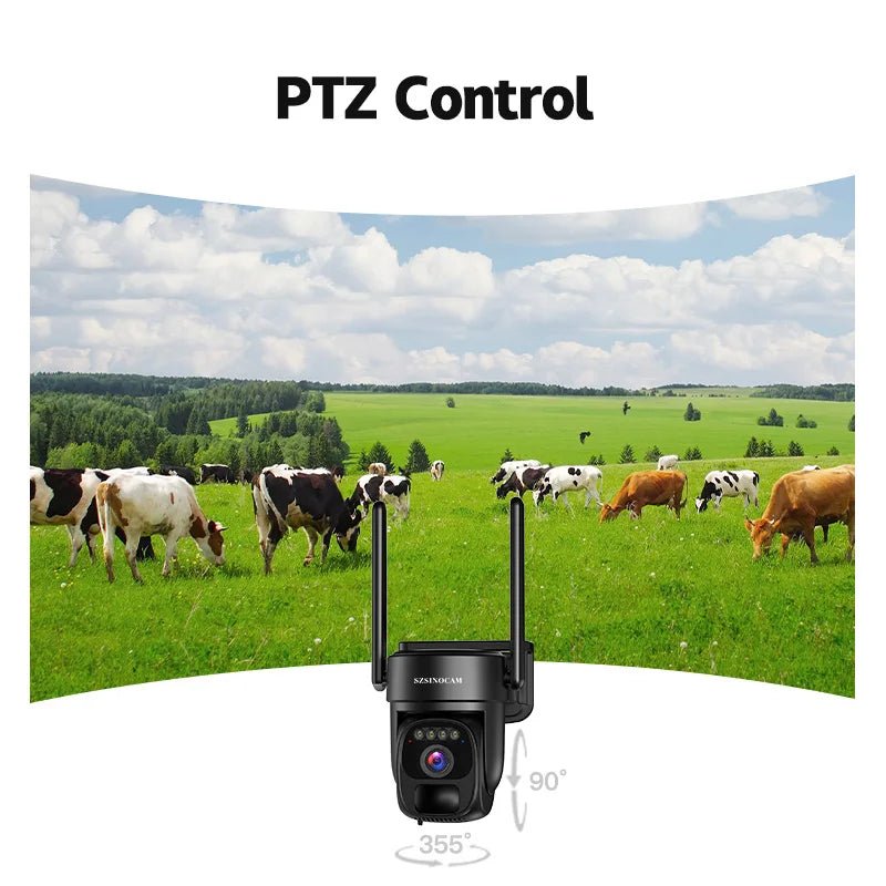 US 4G Solar-Powered Charging Camera Outdoor Surveillance Camera Black Human Detection Night Vision Security Camera - thewrightstore