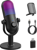 USB Microphone for PC Gaming: Condenser Microphone with RGB - thewrightstore