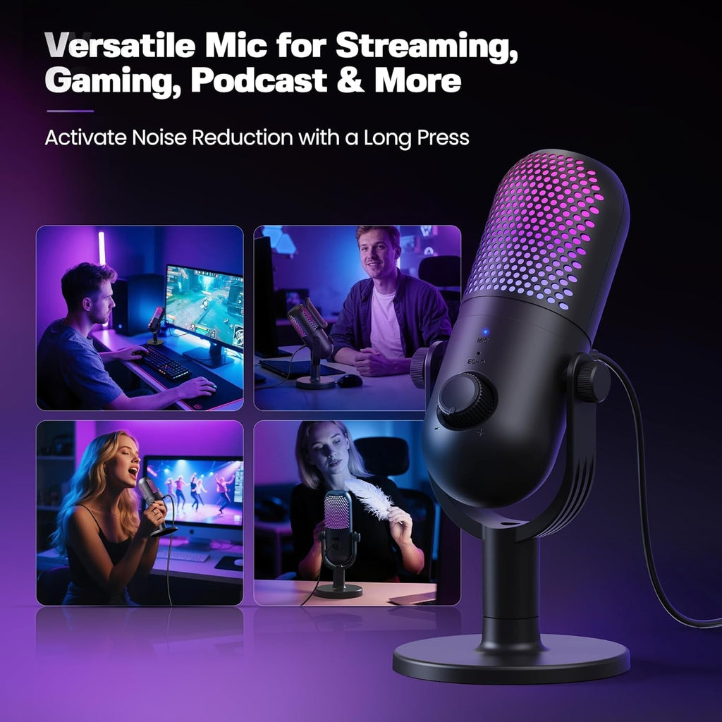 USB Microphone for PC Gaming: Condenser Microphone with RGB - thewrightstore