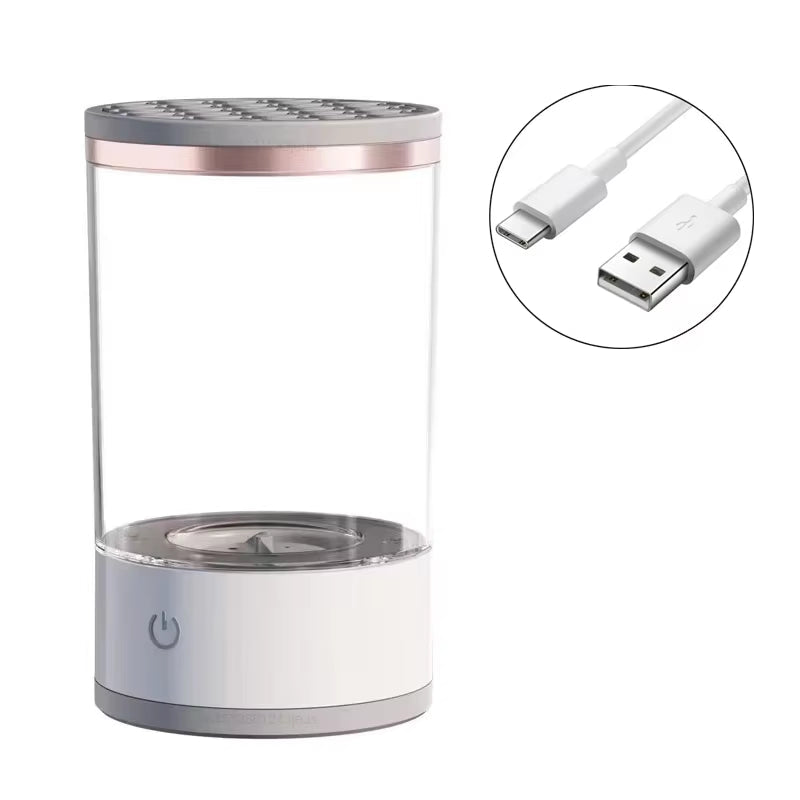 USB Plug Electric Makeup Brush Cleaner Makeup Brush Cleaning Machine Automatic Cosmetic Brush Dryer and Cleaner with Cleaner Mat - thewrightstore