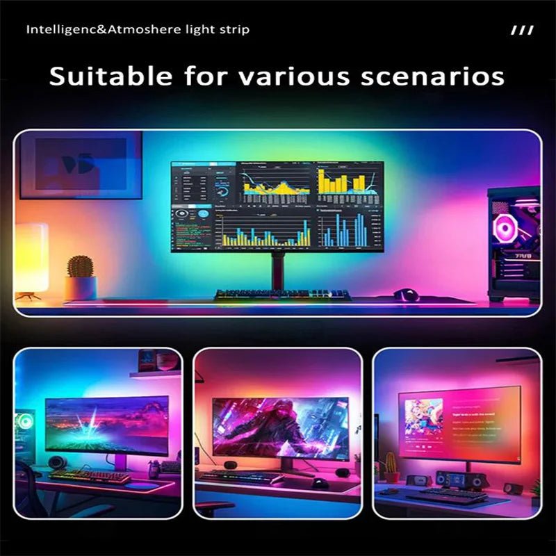 USB RGBIC LED Strip Lights for PC Monitor, App Controlled Gaming Backlight with Music Sync, 24 to 34 Inch Computer Screen LED Lighting for Gaming Room Decor - thewrightstore