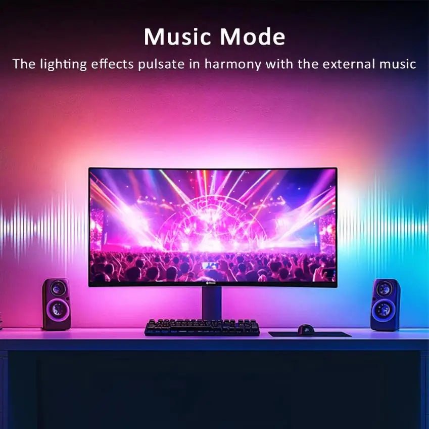 USB RGBIC LED Strip Lights for PC Monitor, App Controlled Gaming Backlight with Music Sync, 24 to 34 Inch Computer Screen LED Lighting for Gaming Room Decor - thewrightstore