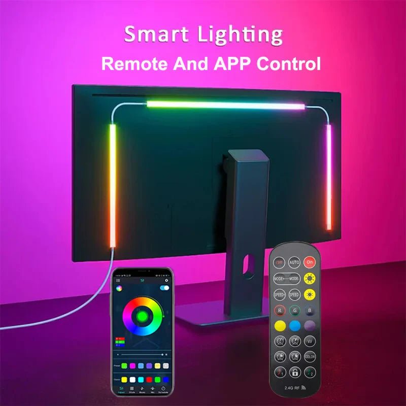 USB RGBIC LED Strip Lights for PC Monitor, App Controlled Gaming Backlight with Music Sync, 24 to 34 Inch Computer Screen LED Lighting for Gaming Room Decor - thewrightstore