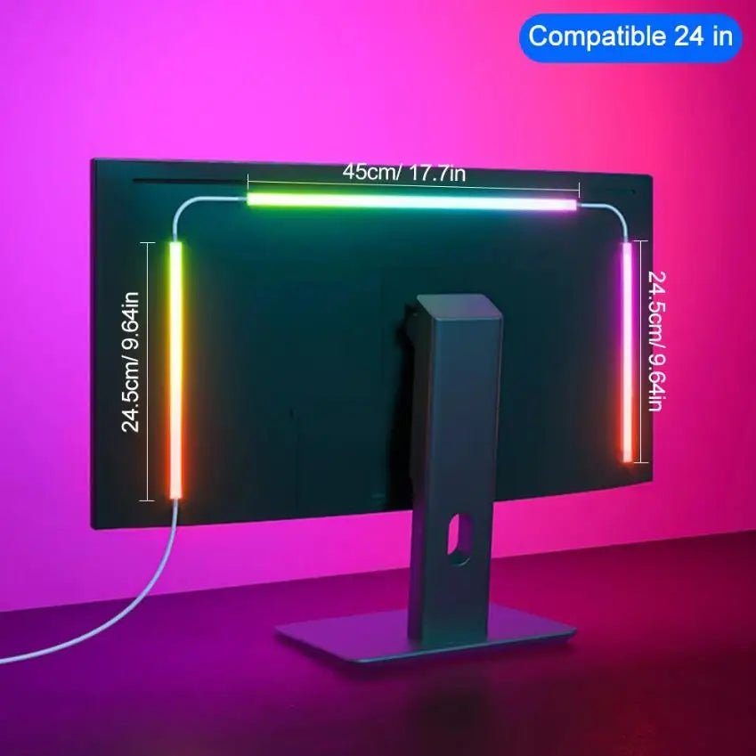 USB RGBIC LED Strip Lights for PC Monitor, App Controlled Gaming Backlight with Music Sync, 24 to 34 Inch Computer Screen LED Lighting for Gaming Room Decor - thewrightstore