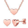 Valentines Birthday Christmas Mother'S Day Gift for Women Heart Necklace and Earrings Set | 925 Sterling Silver Jewelry Set with Pendant and Stud Gift - thewrightstore