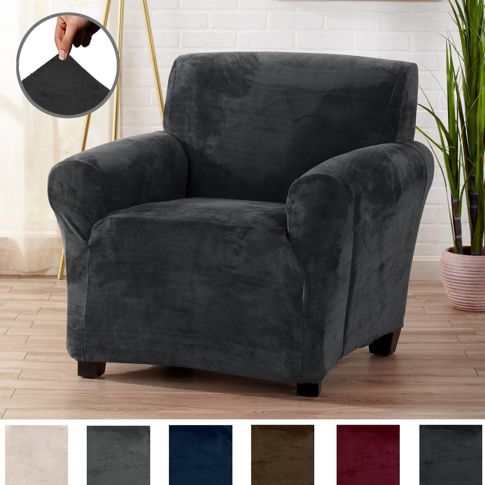 Velvet Stretch Slipcover - Gale Collection - thewrightstore