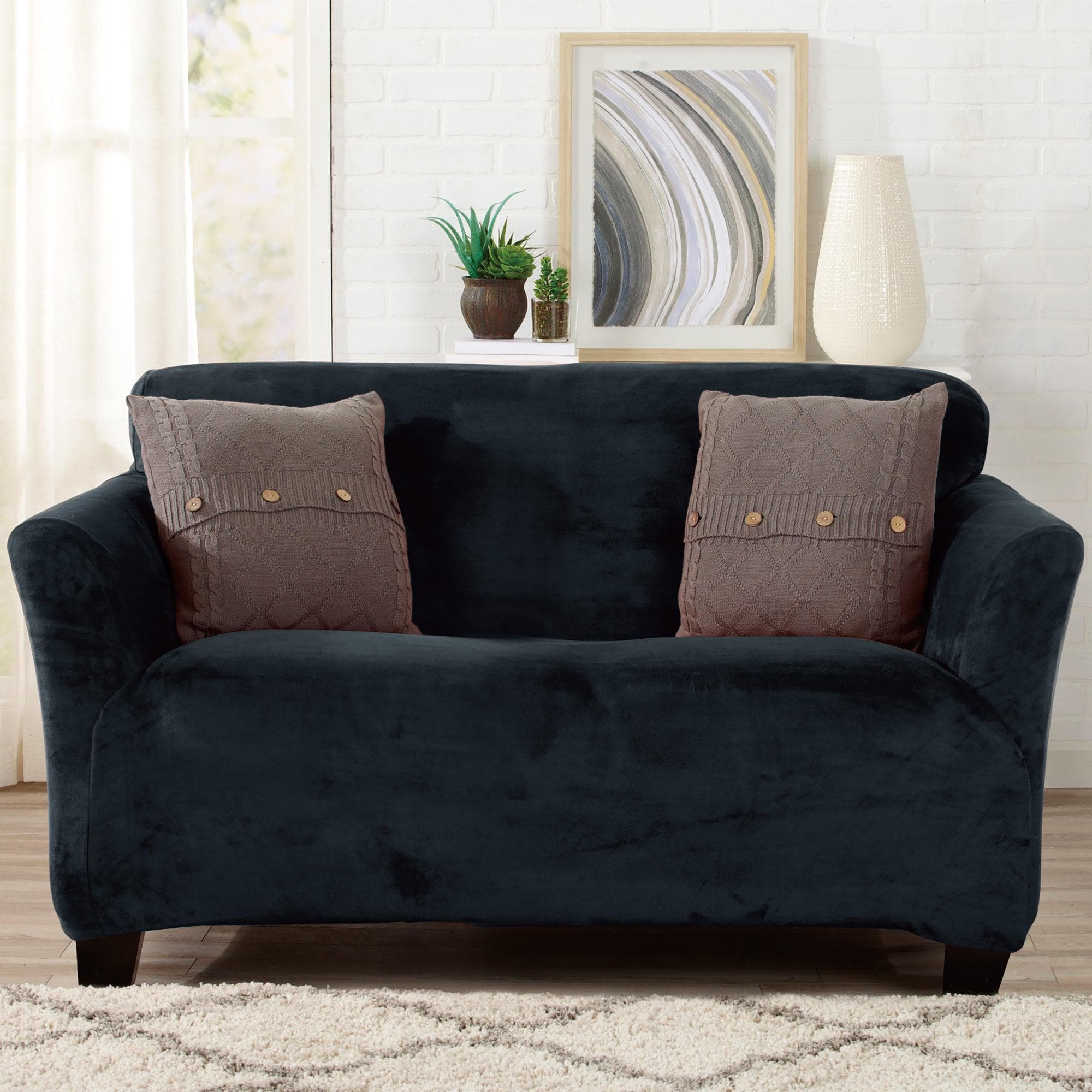 Velvet Stretch Slipcover - Gale Collection - thewrightstore
