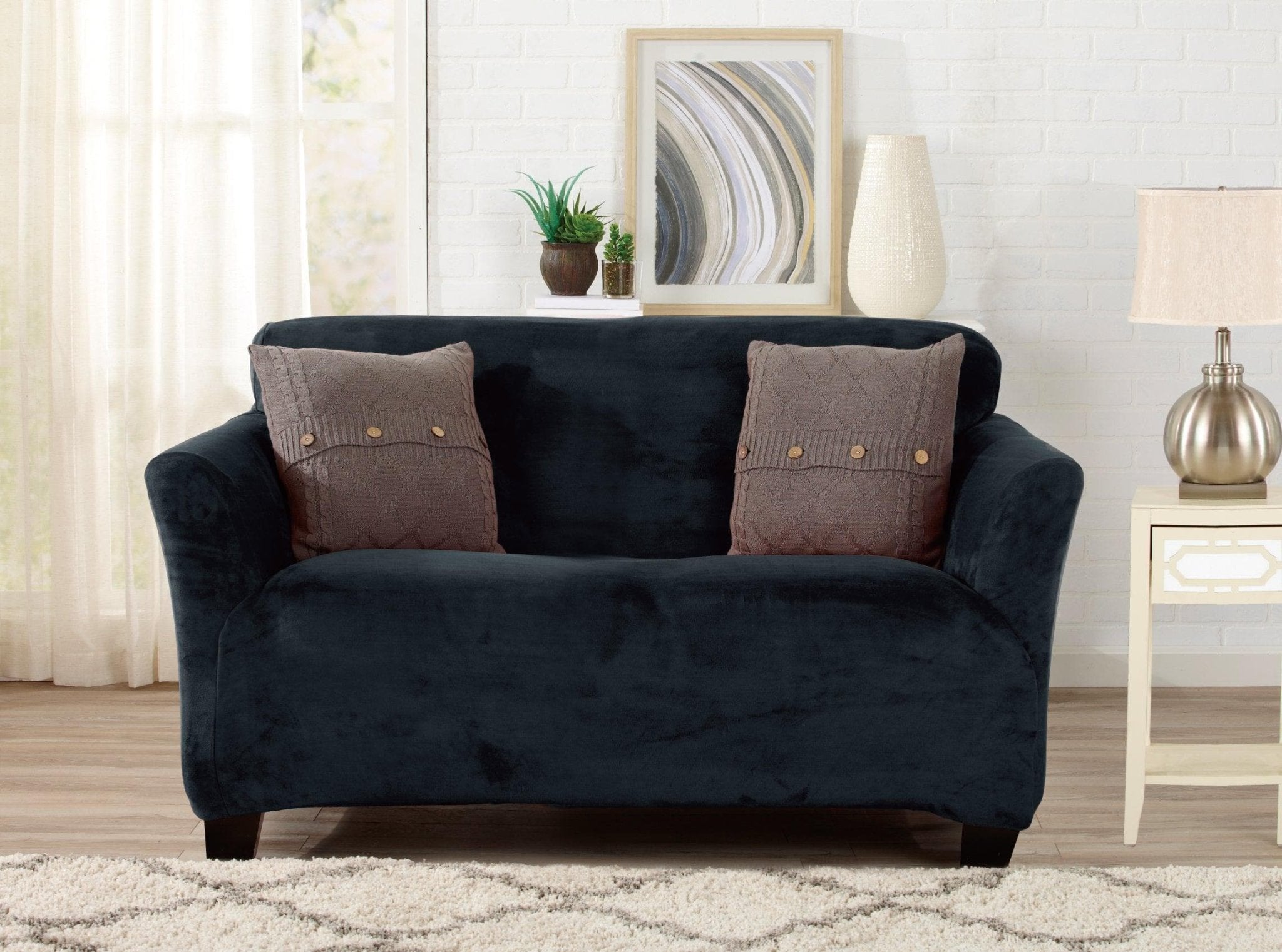 Velvet Stretch Slipcover - Gale Collection - thewrightstore