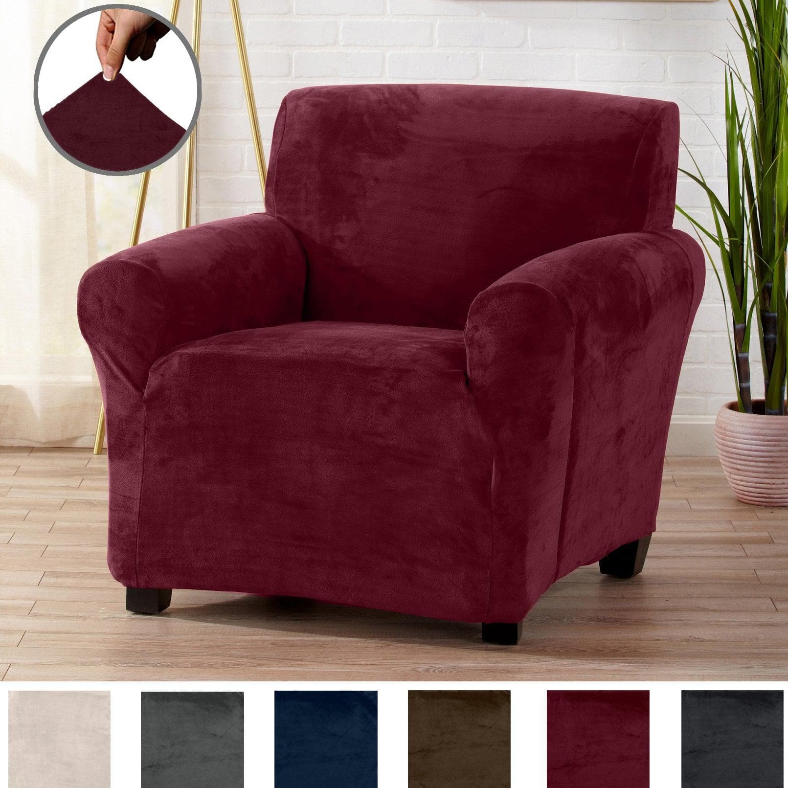 Velvet Stretch Slipcover - Gale Collection - thewrightstore