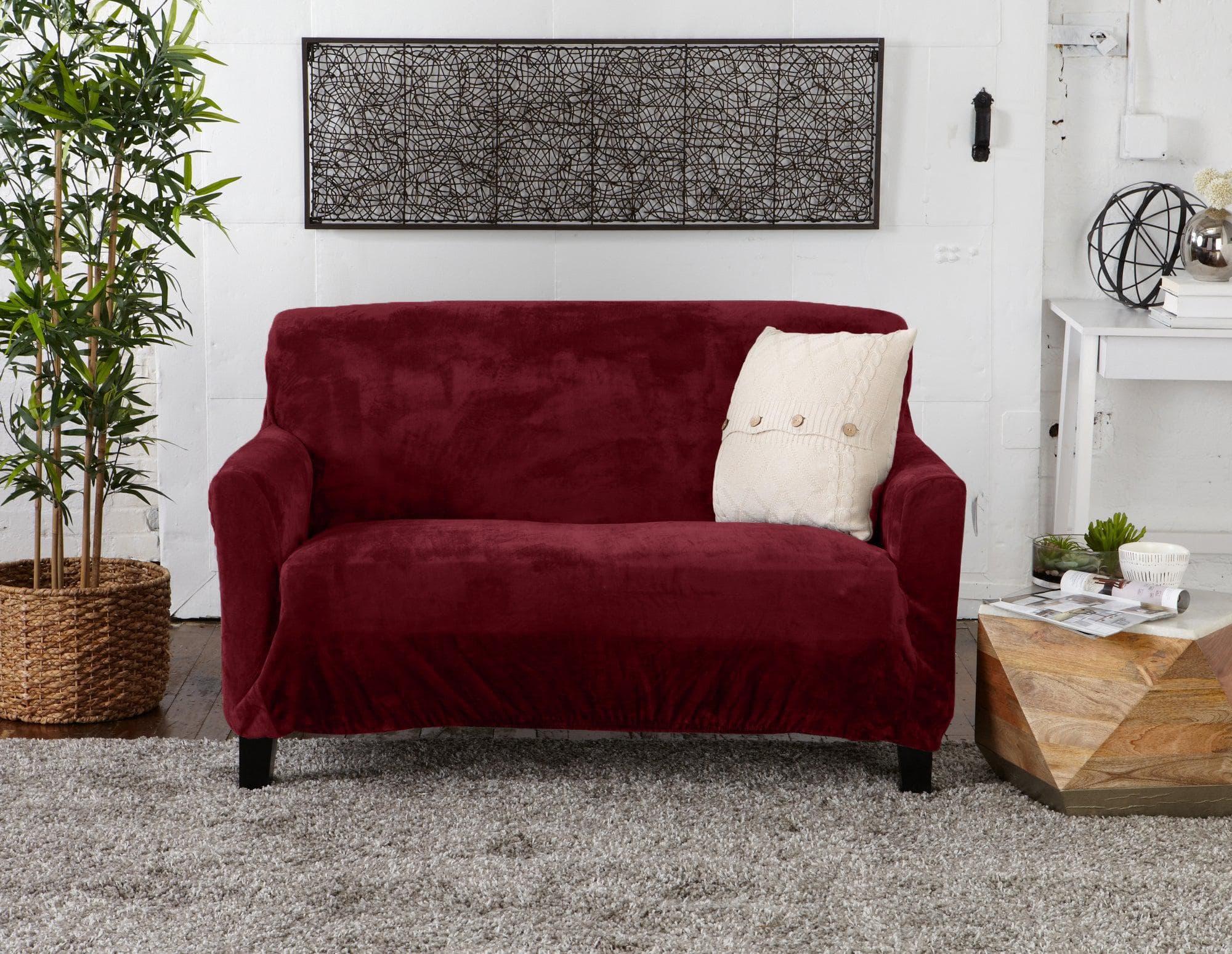 Velvet Stretch Slipcover - Gale Collection - thewrightstore