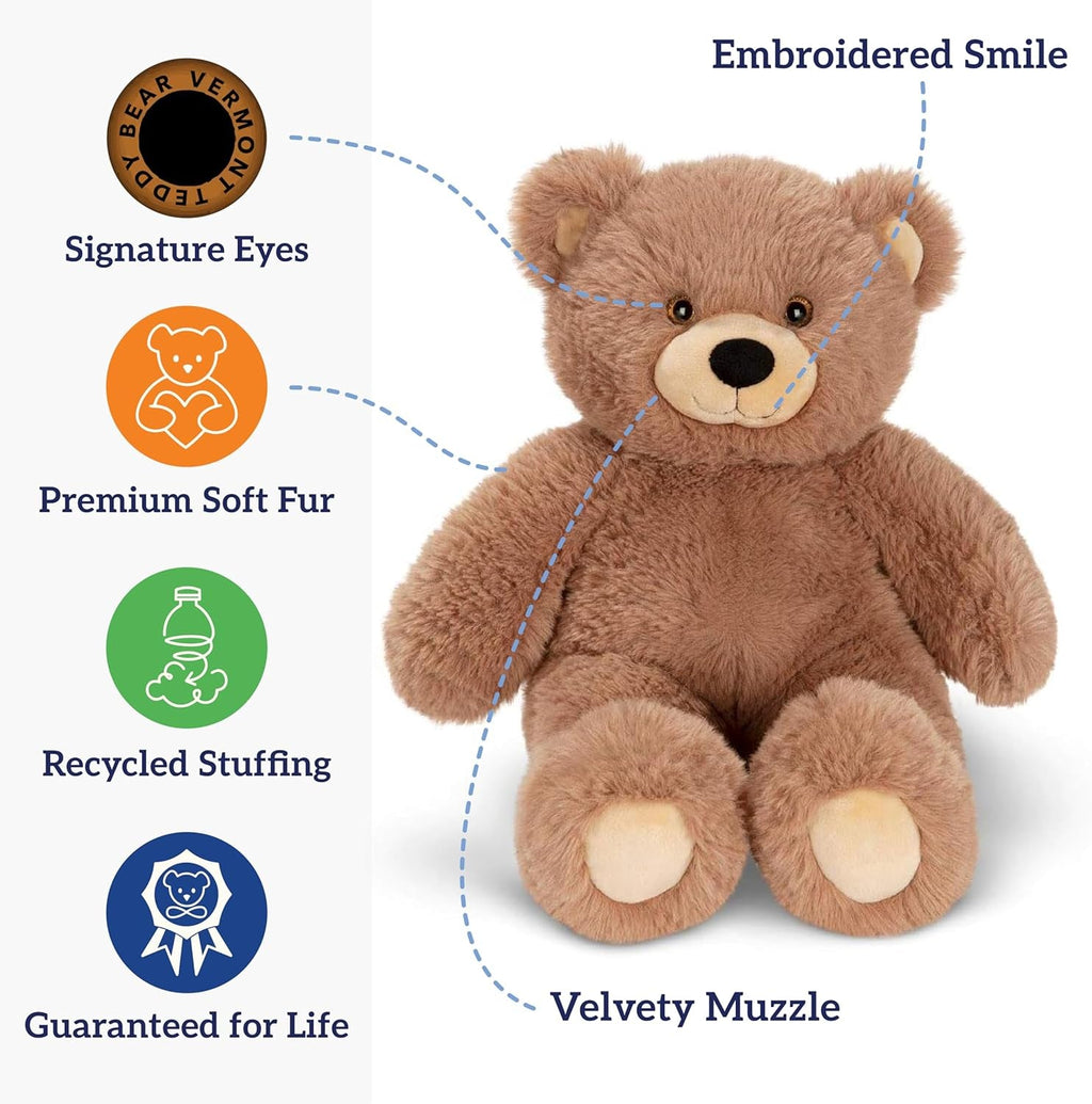 Vermont Teddy Bear 18 - Inch Plush Brown Bear | Soft Stuffed Animal Ideal for Easter | Comforting Companion for Sleep | Thoughtful Romantic Gift for Her | Made in the USA - thewrightstore