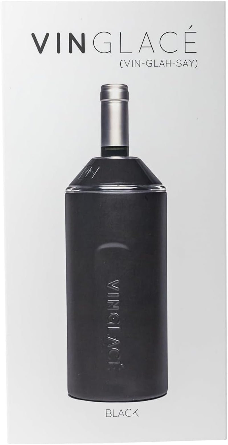 Vinglacé Portable Wine Bottle Chiller - Stainless Steel Champagne Insulator - Black Wine Cooler Sleeve for Optimal Temperature Maintenance - thewrightstore