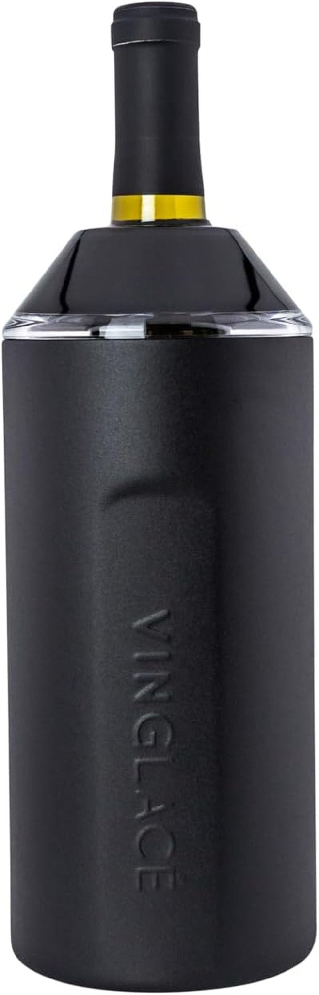 Vinglacé Portable Wine Bottle Chiller - Stainless Steel Champagne Insulator - Black Wine Cooler Sleeve for Optimal Temperature Maintenance - thewrightstore