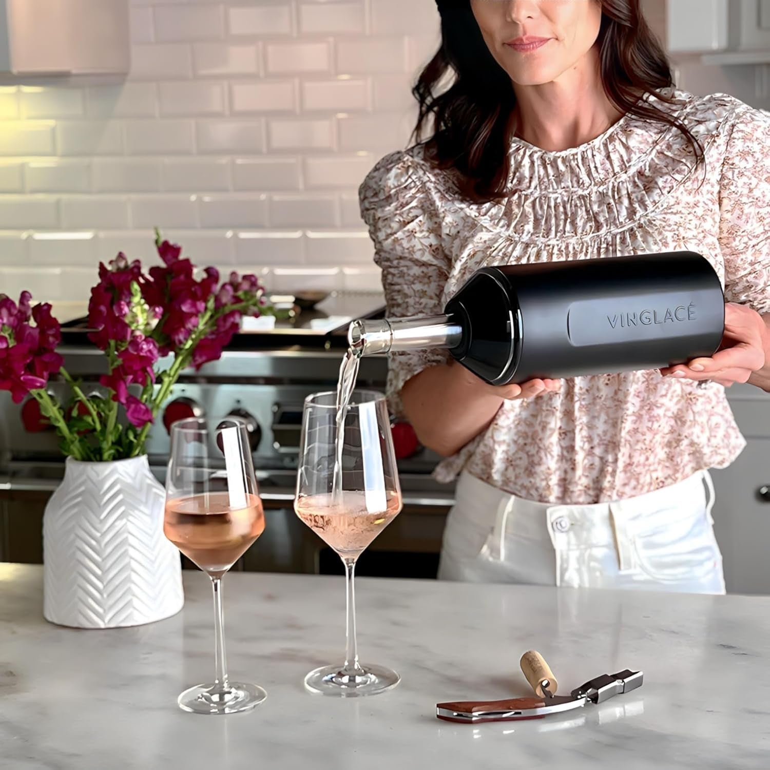 Vinglacé Portable Wine Bottle Chiller - Stainless Steel Champagne Insulator - Black Wine Cooler Sleeve for Optimal Temperature Maintenance - thewrightstore