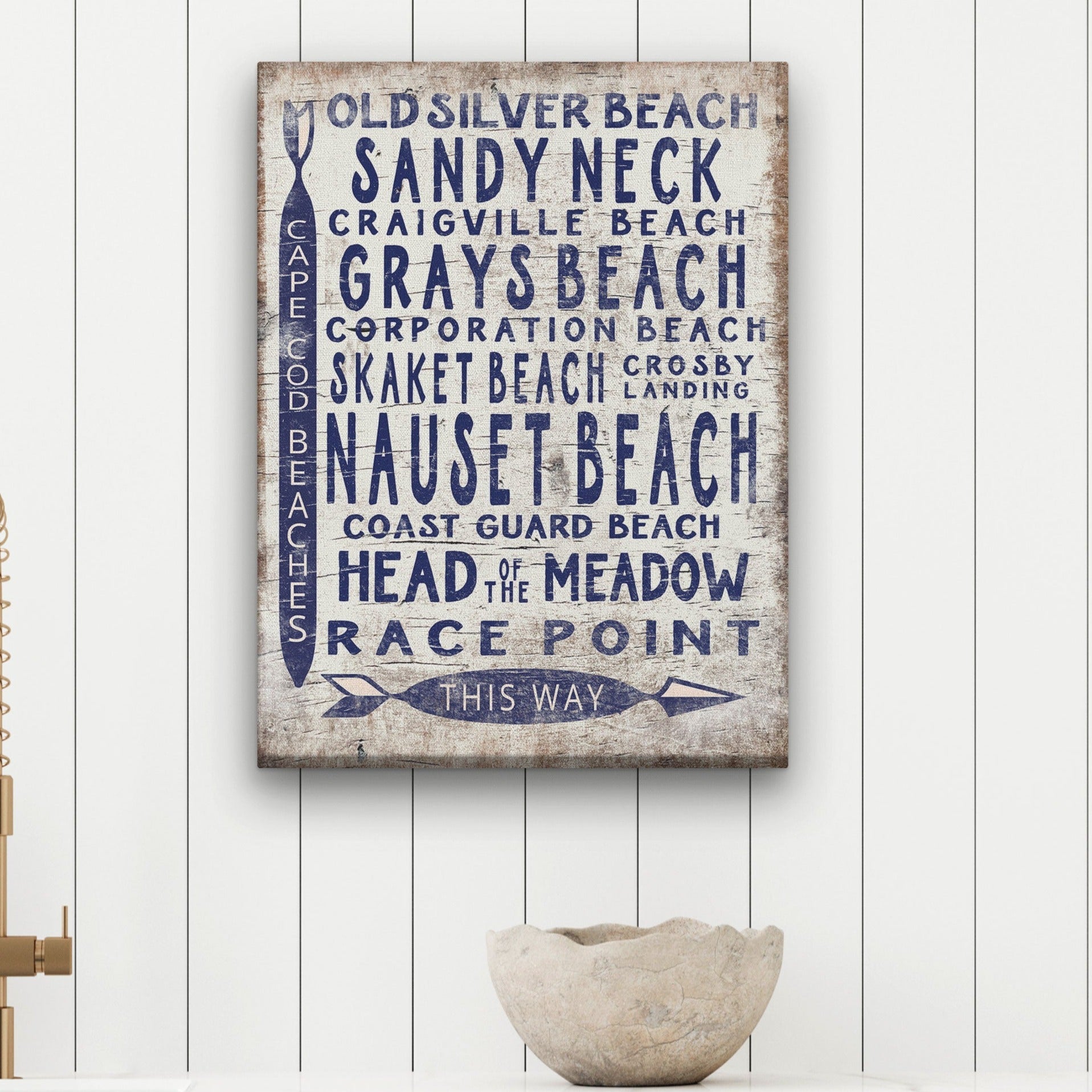 Vintage Cape Cod Beach Sign | Nauset Craigville Race Point Sandy Neck - thewrightstore