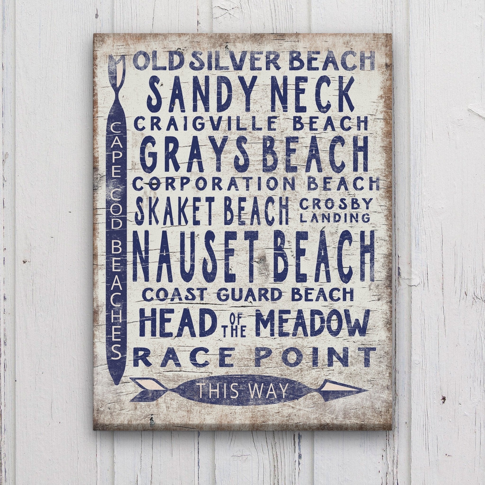 Vintage Cape Cod Beach Sign | Nauset Craigville Race Point Sandy Neck - thewrightstore