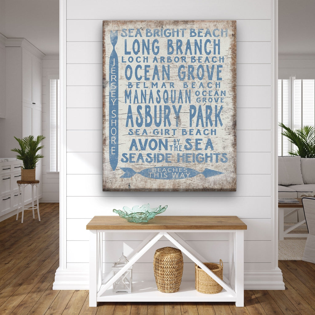 Vintage Jersey Shore Beach Sign | Asbury park, Sea Girt, Manasquan, Seaside Heights - thewrightstore