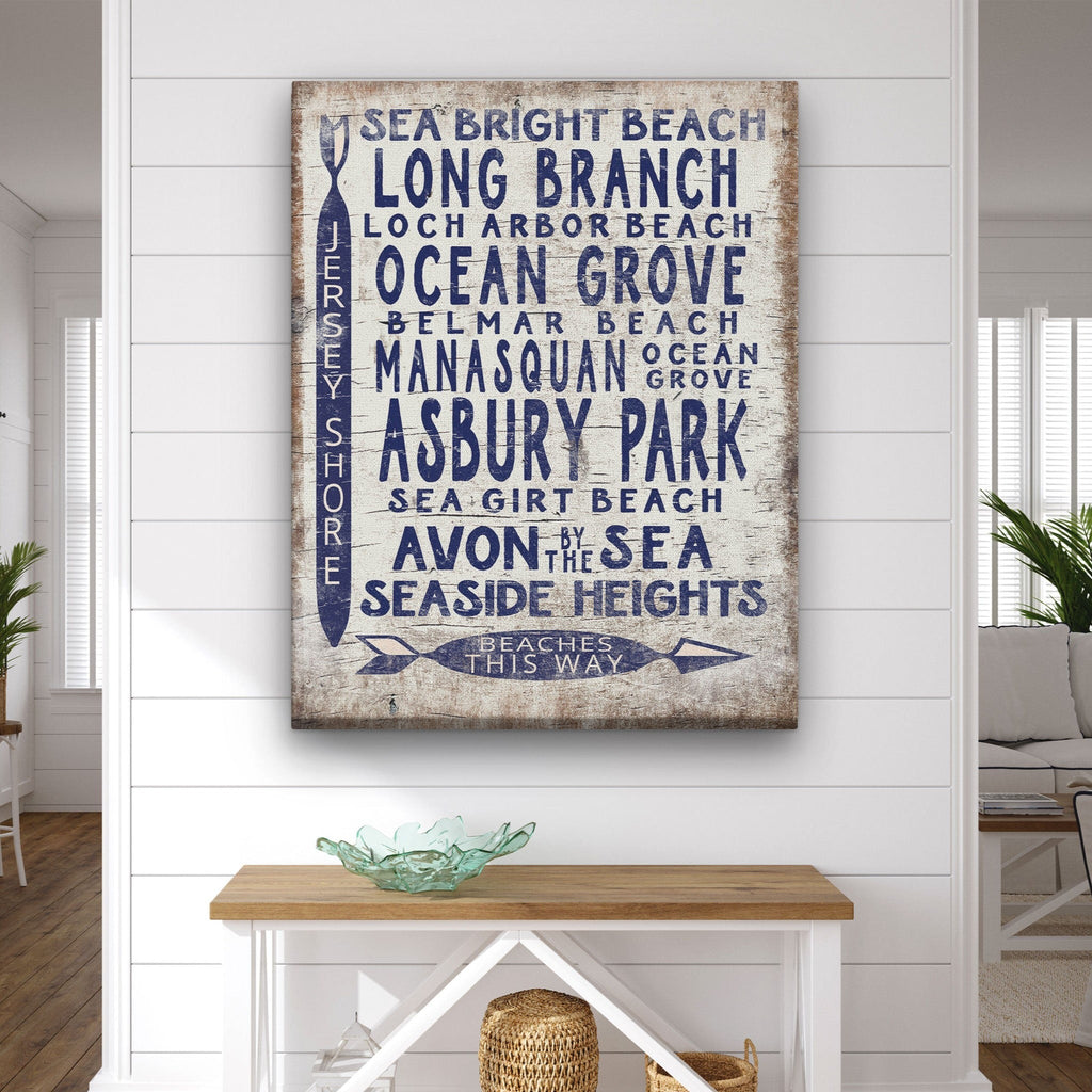 Vintage Jersey Shore Beach Sign | Asbury park, Sea Girt, Manasquan, Seaside Heights - thewrightstore