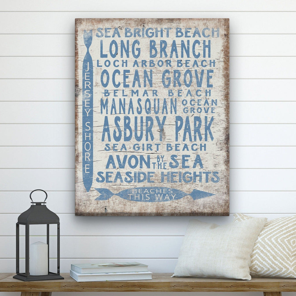 Vintage Jersey Shore Beach Sign | Asbury park, Sea Girt, Manasquan, Seaside Heights - thewrightstore