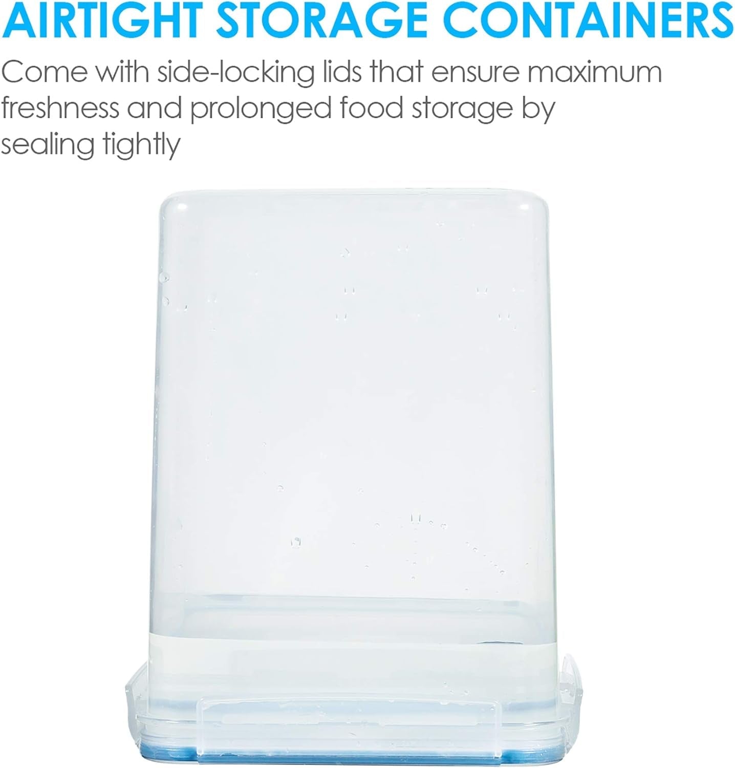 Vtopmart 5.2L (175Oz) Large Food Storage Containers - Set of 4 BPA-Free Airtight Canisters for Flour, Sugar, Baking Supplies, and Rice, Includes Lids, 4 Measuring Cups, and 24 Labels, Blue - thewrightstore