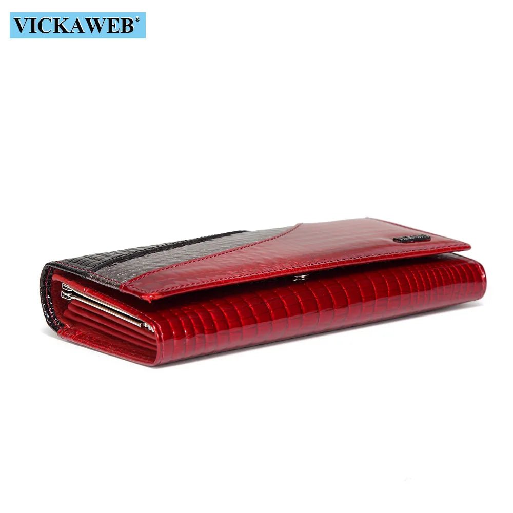 Wallet Female Patchwork Long Women Wallets Genuine Leather Purses Ladies Vintage Hasp Purse Alligator Standard Wallets - thewrightstore