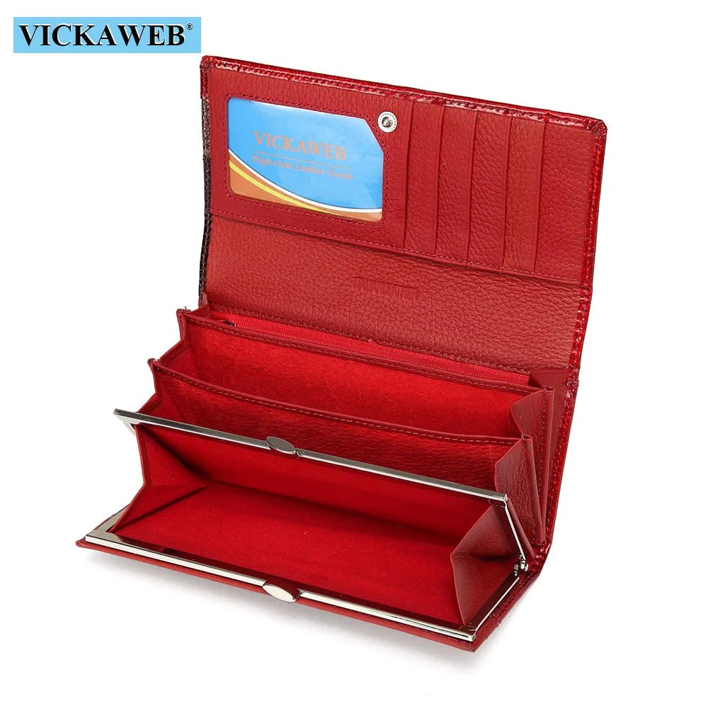 Wallet Female Patchwork Long Women Wallets Genuine Leather Purses Ladies Vintage Hasp Purse Alligator Standard Wallets - thewrightstore
