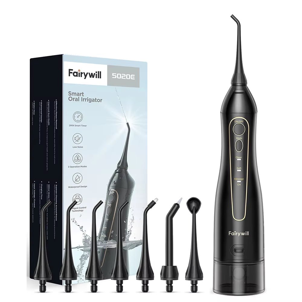 Water Flossers for Teeth 300ML Oral Irrigator Rechargeable Portable Dental 3 Modes Water Tank Waterproof Teeth Cleaner - thewrightstore