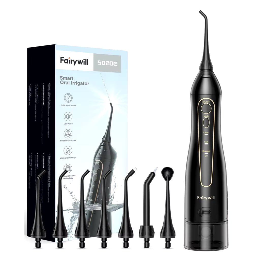 Water Flossers for Teeth 300ML Oral Irrigator Rechargeable Portable Dental 3 Modes Water Tank Waterproof Teeth Cleaner - thewrightstore