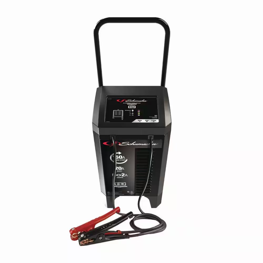 Wheeled Automatic 150A Car Battery Charger and Engine Starter, 20A Boost, 12V for Power Sport, Auto, Marine Batteries - thewrightstore