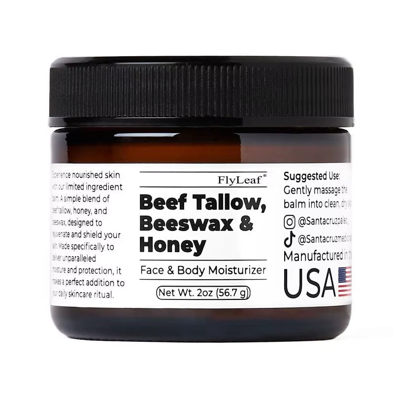 Whipped Beef Tallow and Honey Balm Moisturizing Beef Tallow Face Cream Body Lotion Grass Fed Grass Finished Face Cream Care.