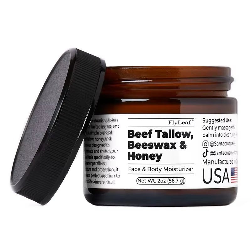 Whipped Beef Tallow and Honey Balm Moisturizing Beef Tallow Face Cream Body Lotion Grass Fed Grass Finished Face Cream Care - thewrightstore