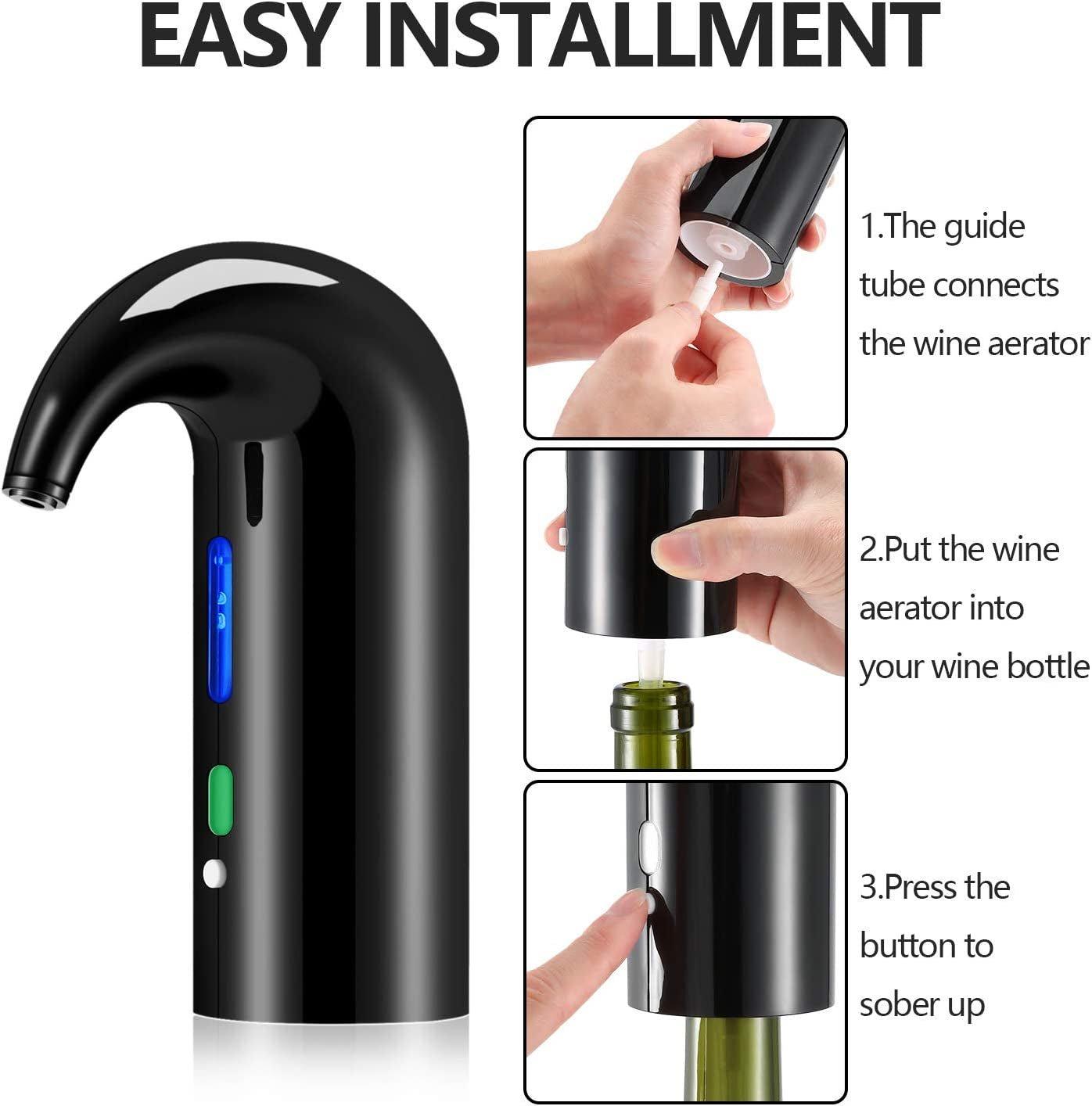 Wine Aerator Electric Wine Decanter Best Sellers One Touch Red - White Wine Accessories Aeration Work with Wine Opener for Beginner Enthusiast - Spout Pourer - Wine Preserver - thewrightstore