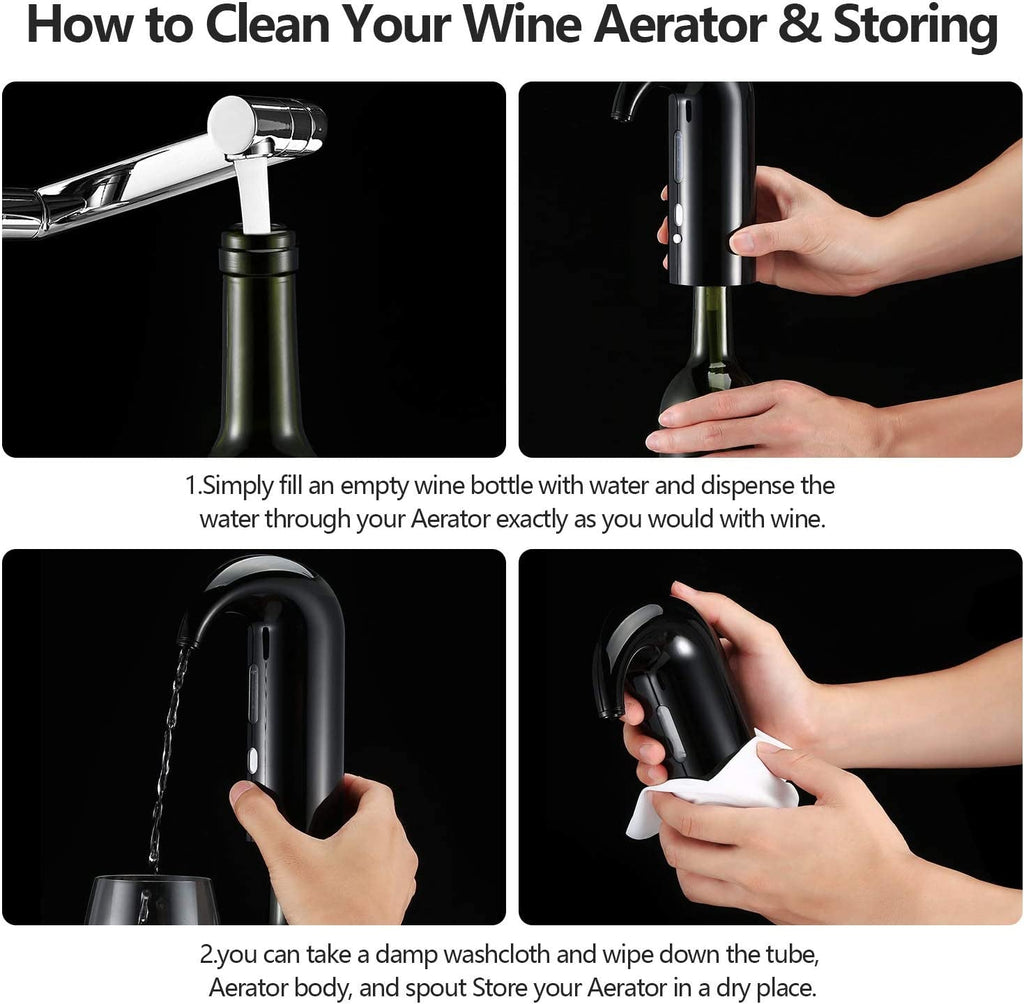 Wine Aerator Electric Wine Decanter Best Sellers One Touch Red - White Wine Accessories Aeration Work with Wine Opener for Beginner Enthusiast - Spout Pourer - Wine Preserver - thewrightstore