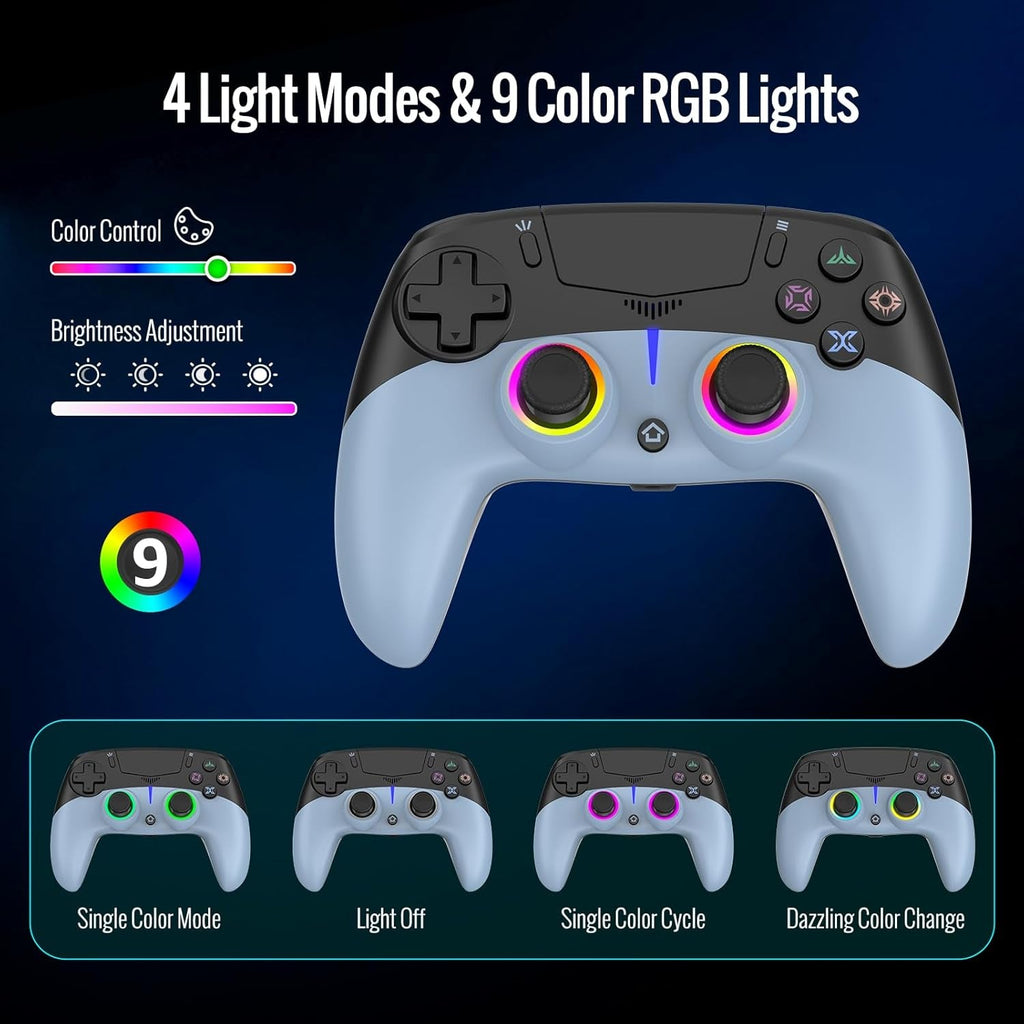 Wireless PS5 Controller with Hall Effect Sticks, RGB Lighting, Motion Control, Dual Vibration for PC - thewrightstore