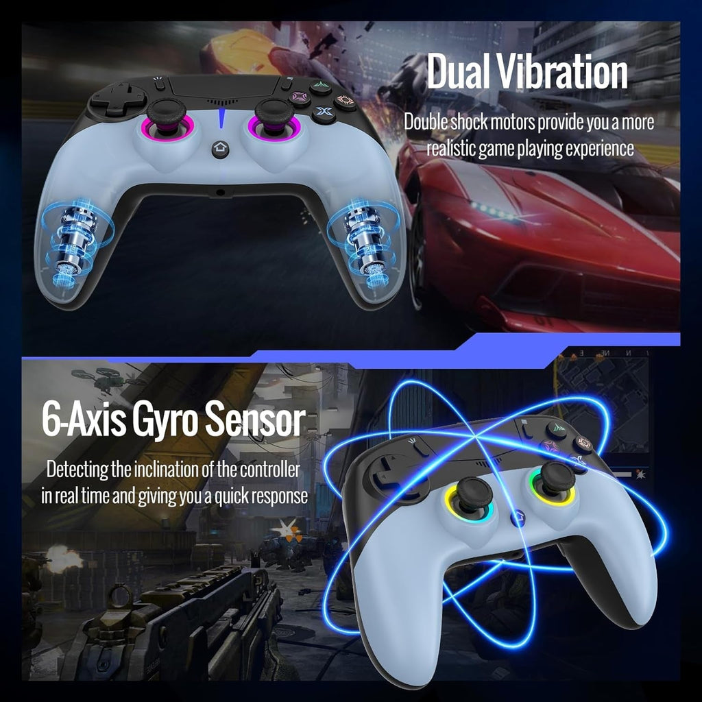 Wireless PS5 Controller with Hall Effect Sticks, RGB Lighting, Motion Control, Dual Vibration for PC - thewrightstore