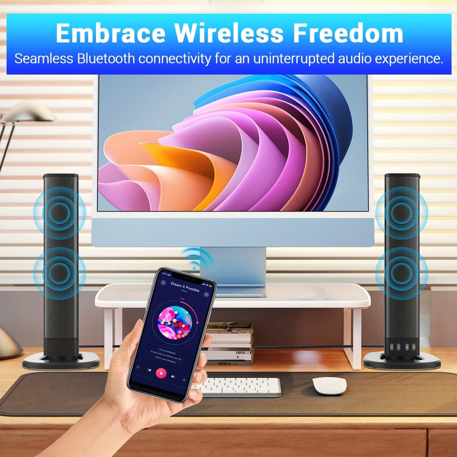 Wireless Soundbar for TV – 2 - in - 1 Detachable Bluetooth Speaker - thewrightstore
