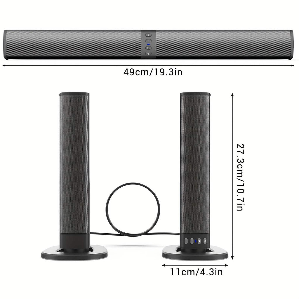Wireless Soundbar for TV – 2 - in - 1 Detachable Bluetooth Speaker - thewrightstore
