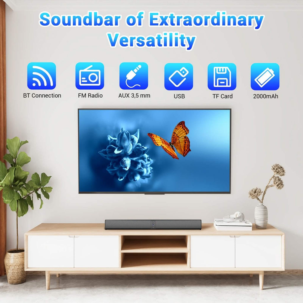 Wireless Soundbar for TV – 2 - in - 1 Detachable Bluetooth Speaker - thewrightstore