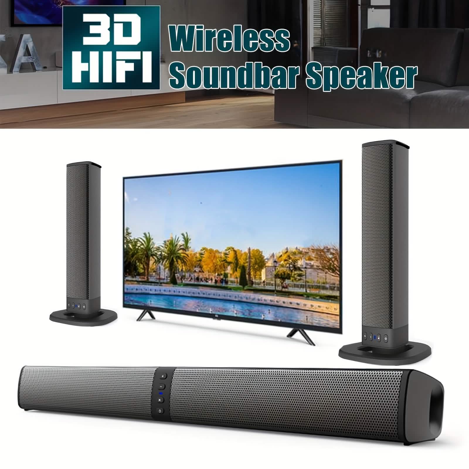 Wireless Soundbar for TV – 2 - in - 1 Detachable Bluetooth Speaker - thewrightstore