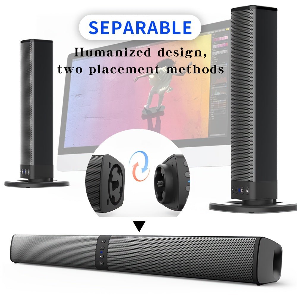 Wireless Soundbar for TV – 2 - in - 1 Detachable Bluetooth Speaker - thewrightstore
