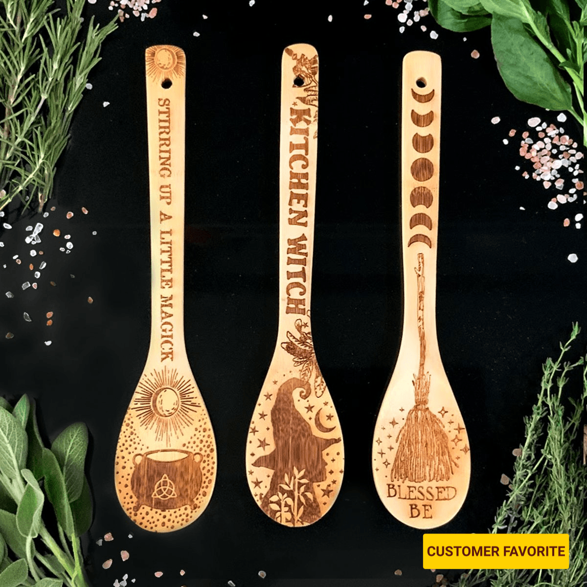 Witchy Bamboo Wooden Spoon - thewrightstore