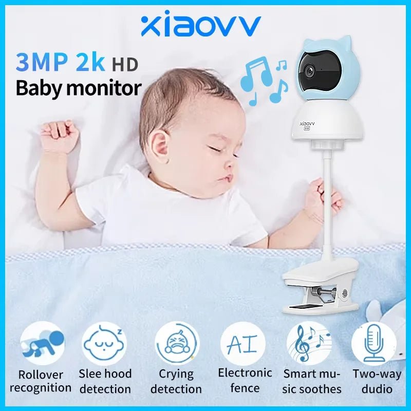 XIAOVV 4MP Baby Monitor Wifi Indoor Two-Way Audio Motion Detection Night Vision Security Protection Surveillance Camera - thewrightstore