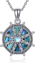 YAFEINI Buddhist Amulet Necklace with Dharma Wheel of Life and Moonstone Pendant - Elegant Talisman Jewelry for Women - thewrightstore